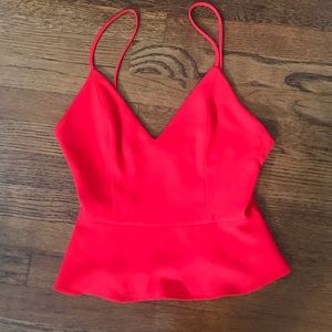Elegant Red Crop Blouse